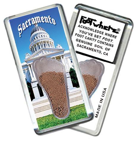 Sacramento FootWhere® Souvenir Fridge Magnet. Made in USA-FootWhere® Souvenirs