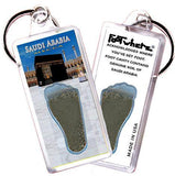 Saudi Arabia FootWhere® Souvenir Key Chain. Made in USA-FootWhere® Souvenirs