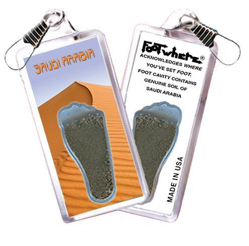 Saudi Arabia FootWhere® Souvenir Zipper-Pull. Made in USA-FootWhere® Souvenirs