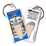 South Beach Miami FootWhere® Souvenir Keychain. 72 pieces/ 6 assorted styles.