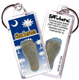 Charleston, SC FootWhere® Souvenir Keychains. 6 Piece Set. Made in USA-FootWhere® Souvenirs