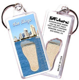 San Diego FootWhere® Souvenir Keychain. Made in USA-FootWhere® Souvenirs