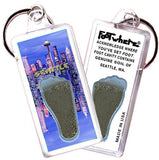 Seattle FootWhere® Souvenir Keychains. 6 Piece Set. Made in USA - FootWhere® Souvenir Shop