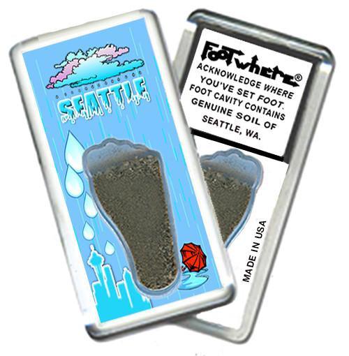 Seattle FootWhere® Souvenir Fridge Magnet. Made in USA-FootWhere® Souvenirs