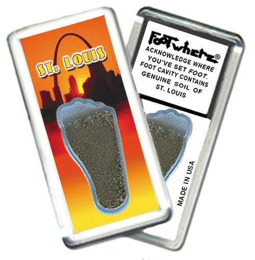 St. Louis FootWhere® Souvenir Magnet. 72 pieces / 6 assorted styles.-FootWhere® Souvenirs