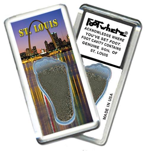 Saint Louis FootWhere® Souvenir Magnet. Made in USA-FootWhere® Souvenirs