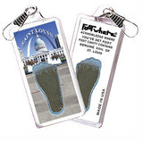 St. Louis FootWhere® Souvenir Zipper-Pull. Made in USA-FootWhere® Souvenirs
