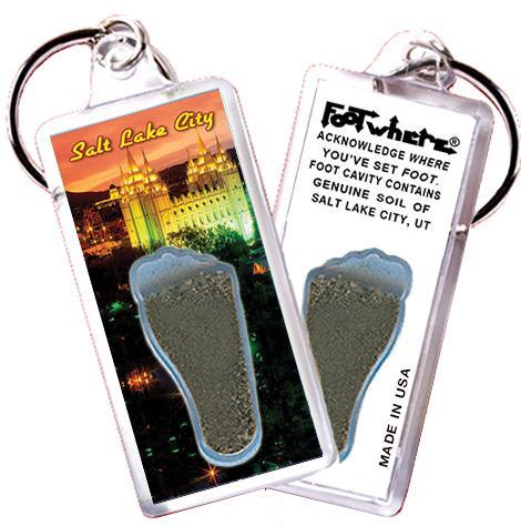 Salt Lake City FootWhere® Souvenir Keychain. Made in USA-FootWhere® Souvenirs