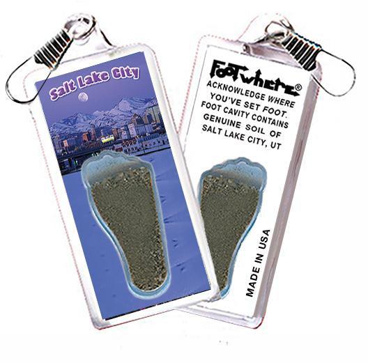 Salt Lake City FootWhere® Souvenir Zipper-Pull. Made in USA-FootWhere® Souvenirs