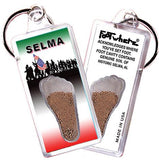 Selma FootWhere® Souvenir Keychains. 6 Piece Set. Made in USA-FootWhere® Souvenirs