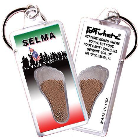 Selma, AL FootWhere® Souvenir Key Chain. Made in USA-FootWhere® Souvenirs