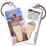 South Padre Island FootWhere® Souvenir Keychain. 72 pieces/6 assorted styles.