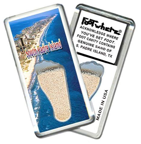 South Padre, TX FootWhere® Souvenir Fridge Magnet. Made in USA-FootWhere® Souvenirs