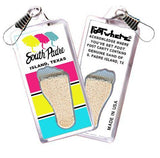 South Padre Island FootWhere® Souvenir Zipper-Pull. Made in USA-FootWhere® Souvenirs