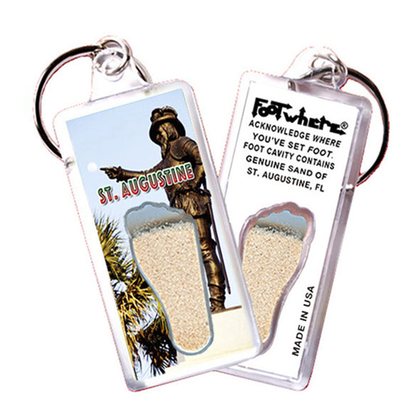 St. Augustine FootWhere® Souvenir Keychain. 72 pieces / 6 assorted styles.