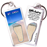 St. Croix, V.I. FootWhere® Souvenir Key Chain. Made in USA-FootWhere® Souvenirs