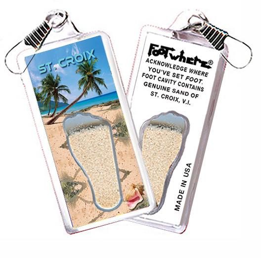 St. Croix, U.S.V.I. FootWhere® Souvenir Zipper-Pull. 72 pieces/6 assorted styles.-FootWhere® Souvenirs