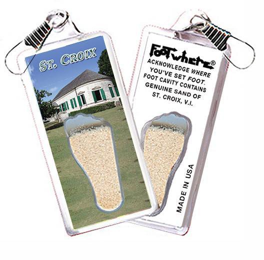 St. Croix, U.S.V.I. FootWhere® Souvenir Zipper-Pull. Made in USA-FootWhere® Souvenirs
