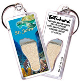 St. John, V.I. FootWhere® Souvenir Keychain. 72 pieces/6 assorted styles.-FootWhere® Souvenirs