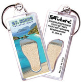 St. John, V.I. FootWhere® Souvenir Keychain. 72 pieces/6 assorted styles.-FootWhere® Souvenirs