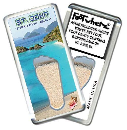 St. John, V. I. FootWhere® Souvenir Magnet. Made in USA-FootWhere® Souvenirs