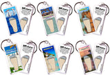 Anguilla FootWhere® Souvenir Keychains. 6 Piece Set. Made in USA-FootWhere® Souvenirs
