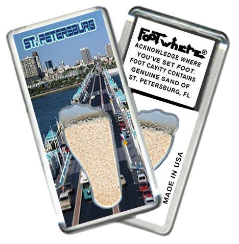St. Petersburg FootWhere® Souvenir Fridge Magnet. Made in USA-FootWhere® Souvenirs