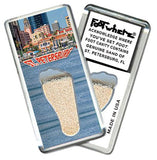 St. Petersburg, FL FootWhere® Souvenir Fridge Magnets. 6 Piece Set. Made in USA