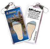 St Petersburg, FL FootWhere® Souvenir Zipper-Pull. Made in USA-FootWhere® Souvenirs