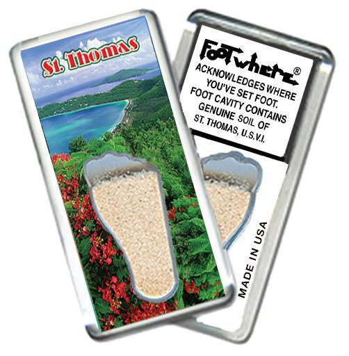 St. Thomas, V.I. FootWhere® Souvenir Magnet. Made in USA-FootWhere® Souvenirs