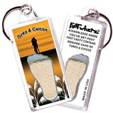 Turks & Caicos FootWhere® Souvenir Keychain. Made in USA-FootWhere® Souvenirs