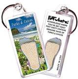 Turks & Caicos FootWhere® Souvenir Keychain. Made in USA-FootWhere® Souvenirs