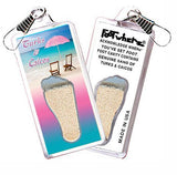 Turks & Caicos FootWhere® Souvenir Zipper-Pull. Made in USA-FootWhere® Souvenirs