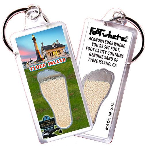 Tybee Island FootWhere® Souvenir Keychain. Made in USA - FootWhere® Souvenir Shop