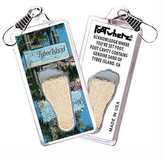 Tybee Island FootWhere® Souvenir Zipper-Pull. Made in USA - FootWhere® Souvenir Shop