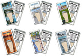 Tybee Island FootWhere® Souvenir Fridge Magnets. 6 Piece Set. Made in USA
