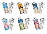 Turks & Caicos FootWhere® Souvenir Zipper-Pulls. 6 Piece Set. Made in USA - FootWhere® Souvenir Shop