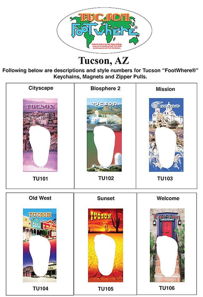 Tucson FootWhere® Souvenir Magnet. Made in USA-FootWhere® Souvenirs