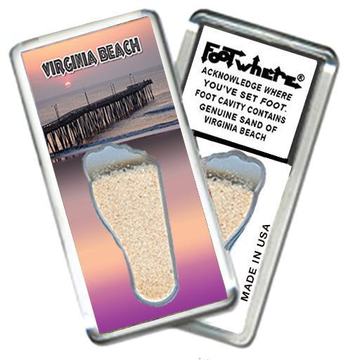 Virginia Beach, VA FootWhere® Souvenir Fridge Magnet. Made in USA-FootWhere® Souvenirs