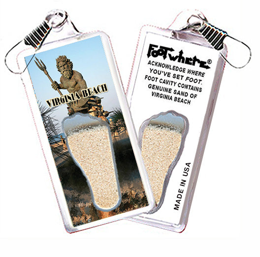 Virginia Beach FootWhere® Souvenir Zipper-Pull. 72 pieces/6 assorted styles.