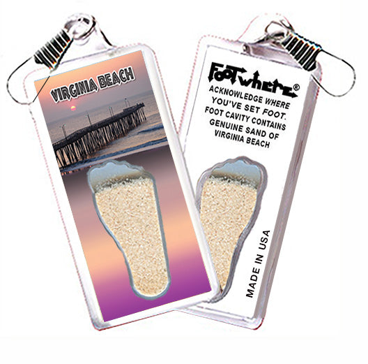 Virginia Beach FootWhere® Souvenir Zipper-Pull. 72 pieces/6 assorted styles.