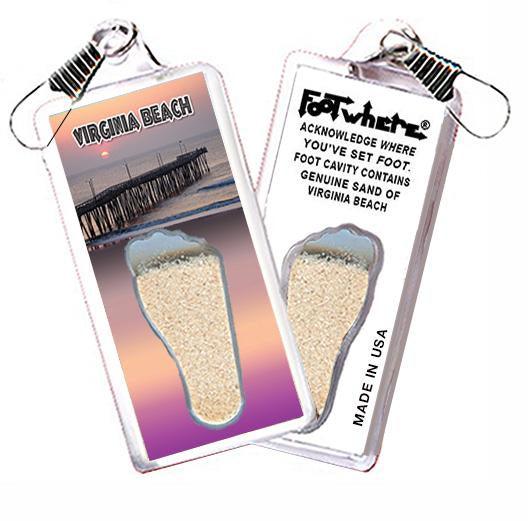 Virginia Beach FootWhere® Souvenir Zipper-Pull. Made in USA-FootWhere® Souvenirs