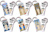 Venice Beach FootWhere® Souvenir Keychains. 6 Piece Set. Made in USA - FootWhere® Souvenir Shop