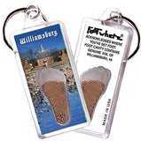 Williamsburg, VA FootWhere® Souvenir Key Chain. Made in USA-FootWhere® Souvenirs