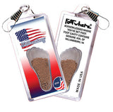 Williamsburg, VA FootWhere® Souvenir Zipper-Pull. 72 pieces/6 assorted styles.