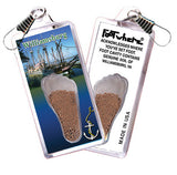 Williamsburg, VA FootWhere® Souvenir Zipper-Pull. 72 pieces/6 assorted styles.