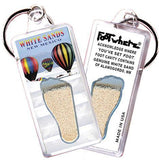 White Sands FootWhere® Souvenir Keychain. Made in USA-FootWhere® Souvenirs