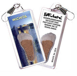 Wichita, KS FootWhere® Souvenir Zipper-Pull. Made in USA-FootWhere® Souvenirs