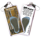 Yellowstone, WY  FootWhere® Souvenir Zipper-Pull. 72 pieces/6 assorted styles.