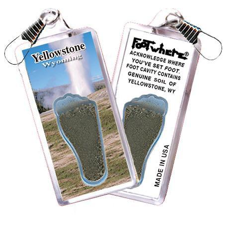 Yellowstone, WY FootWhere® Souvenir Zipper-Pull. Made in USA-FootWhere® Souvenirs